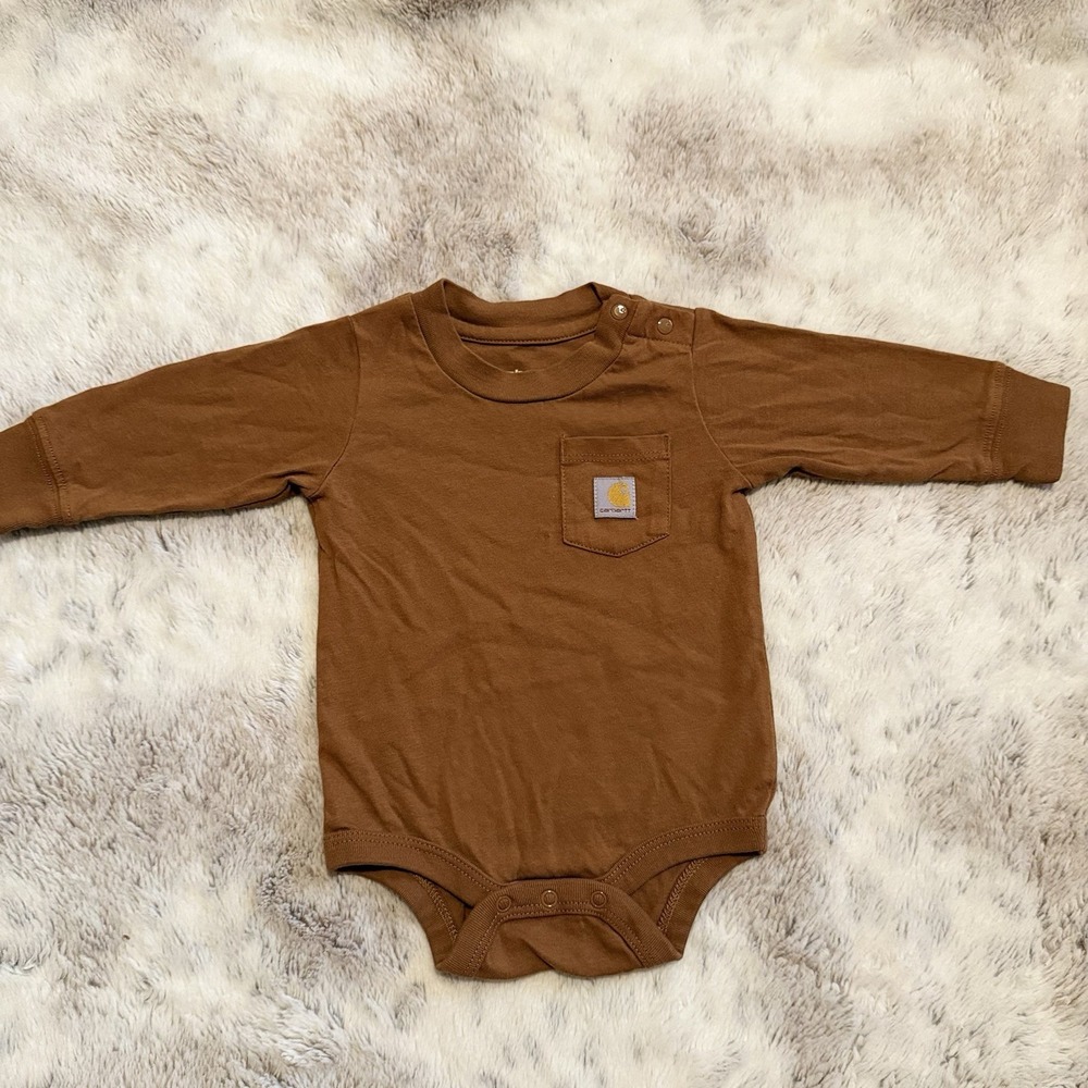 Carhartt Baby Long Sleeve Tan One Piece Size 3 Months